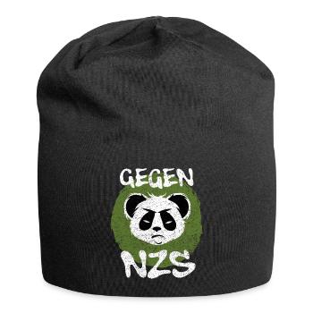 FCK NZS – böser panda, Gegen rechts - Jersey-Beanie - Schwarz - Vorne