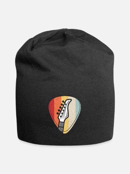 Gitarre - Jersey-Beanie - Schwarz