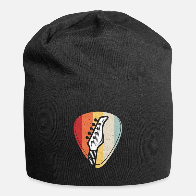 Gitarre - Jersey-Beanie - Schwarz
