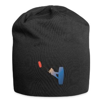 T-shirts Kitesurfers avec cerf-volant cool et cool - Bonnet en jersey - noir - Devant