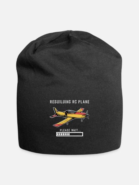 Rebuilding RC Plane Please Wait Flugzeug Lustig - Jersey-Beanie - Schwarz