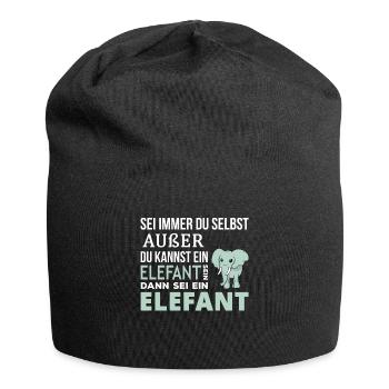 Elephant Elephant Saying Gift - Jersey Beanie - black - Front
