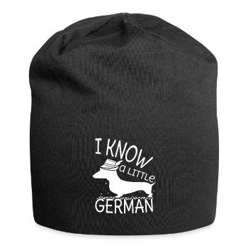 Teckel - Je connais un peu l'allemand - Bonnet en jersey - noir - Devant