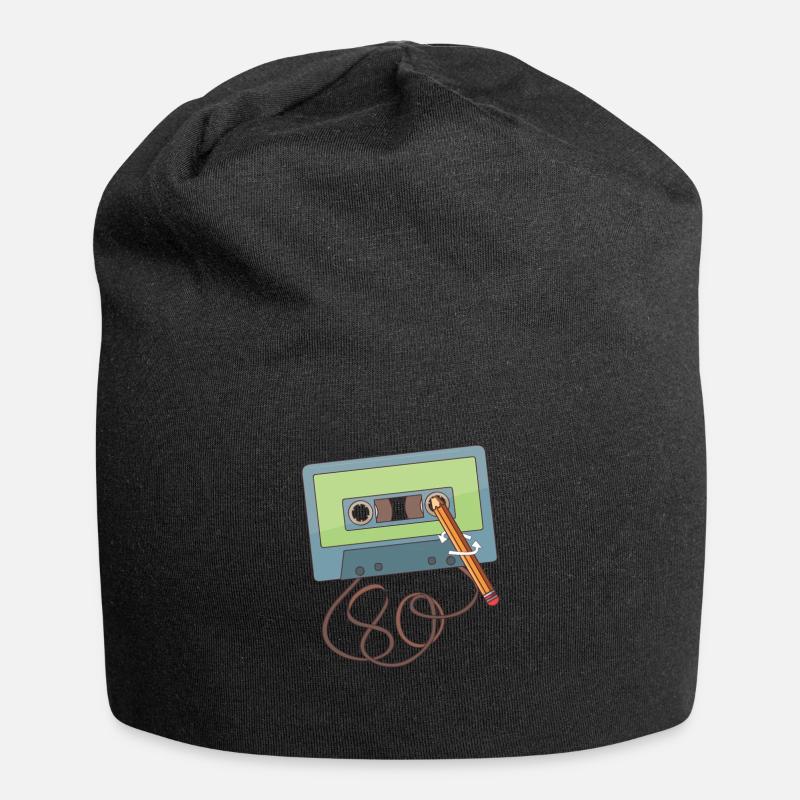 Old school crayon une cassette - Bonnet en jersey - noir