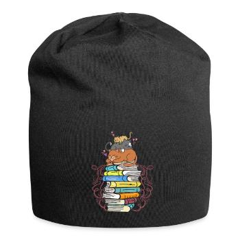 Lecture de chats - Bonnet en jersey - noir - Devant