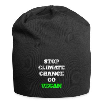 Veganer Klimawandel - Jersey-Beanie - Schwarz - Vorne