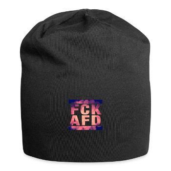 Die Welt ist bunt & soll es auch bleiben: FCK AFD! - Jersey-Beanie - Schwarz - Vorne