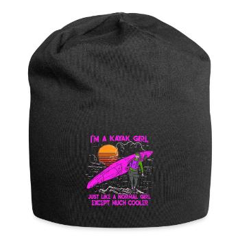Je suis une chemise de cadeau de kayak de fille de kayak - Bonnet en jersey - noir - Devant