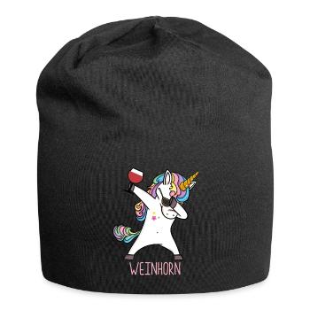 Weinhorn Dabbing Unicorn Wine - Jersey Beanie - black - Front