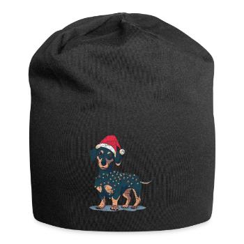 Teckel Noël - Bonnet en jersey - noir - Devant