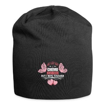 Letzter Tag der Chemo Letzte Behandlung Strahlung - Jersey-Beanie - Schwarz - Vorne