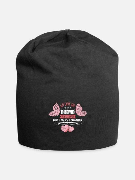 Last day of chemo Last treatment Radiation - Jersey Beanie - black