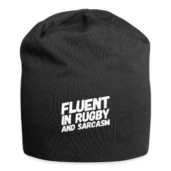 Fließend in Rugby und Sarkasmus Funny Rugby Player - Jersey-Beanie - Schwarz - Vorne