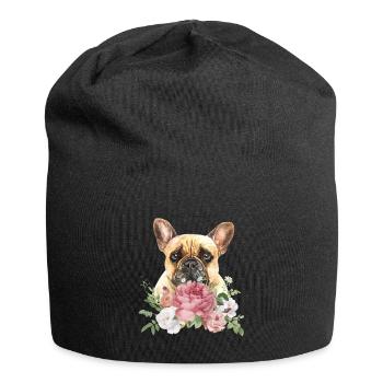 Französische Bulldogge Lieblingstier - Jersey-Beanie - Schwarz - Vorne