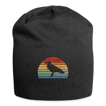 Möwe Vogel Seeschwalbe Meer Süße Vintage Retro - Jersey-Beanie - Schwarz - Vorne