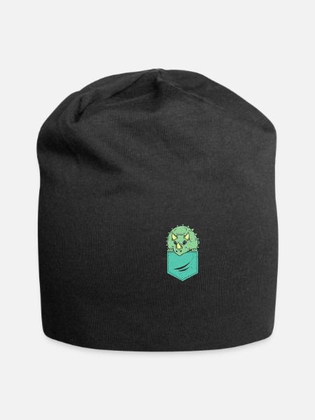 Triceratops - Jersey-Beanie - Schwarz