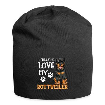 J'aime mes chiens de chien Rottweiler Rotti - Bonnet en jersey - noir - Devant