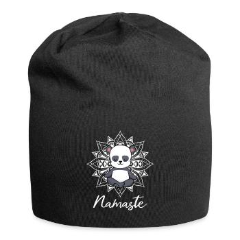 Cadeau de yoga panda yoga yogi namaste - Bonnet en jersey - noir - Devant