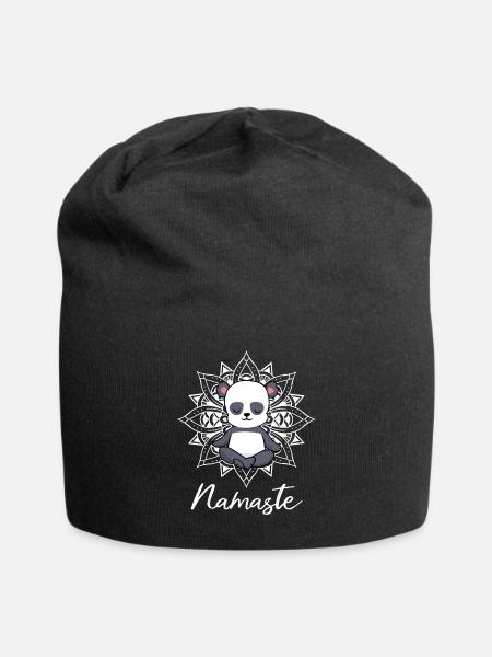 Cadeau de yoga panda yoga yogi namaste - Bonnet en jersey - noir
