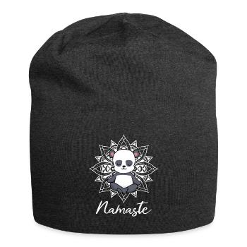 Panda Yoga Meditation Yogi Namaste Geschenk - Jersey-Beanie - Anthrazit - Vorne