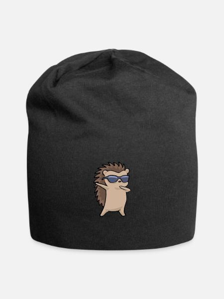 Dabbing Igel Lustiges Igel Geschenk - Jersey-Beanie - Schwarz
