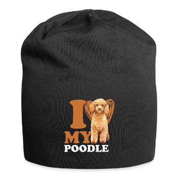 Poodle heart - Jersey Beanie - black - Front