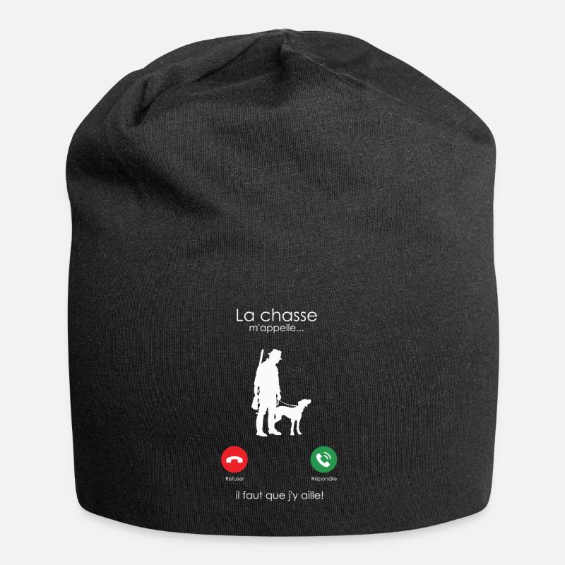 the hunt calls me - Jersey Beanie - black