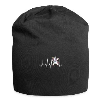 EMT Unicorn Funny Graphic Heartbeat Dabbing First - Jersey Beanie - black - Front