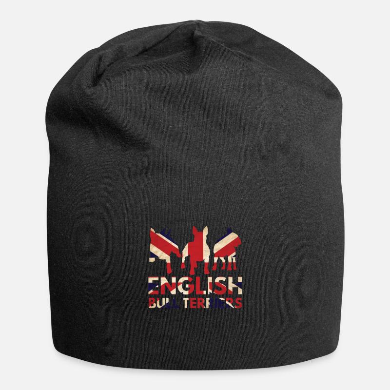 Englische Bullterrier Union Jack - Jersey-Beanie - Schwarz