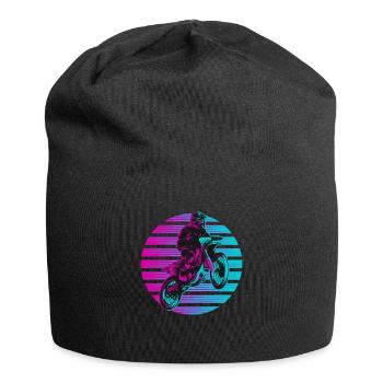 Motocross Dirt Bike Racing Biker Motorrad Retro - Jersey-Beanie - Schwarz - Vorne