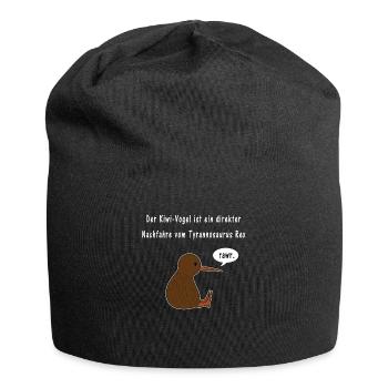 Kiwi Bird Tyrannosaurus Rex New Zealand Gift - Jersey Beanie - black - Front