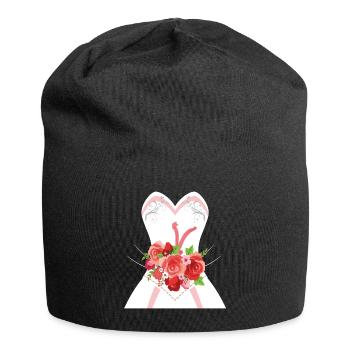 Einfacher Hochzeits-Kleiderentwurf für Brautpartys - Jersey-Beanie - Schwarz - Vorne