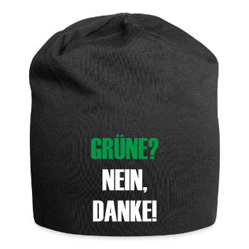 Grüne nein Danke! - Jersey-Beanie - Schwarz - Vorne