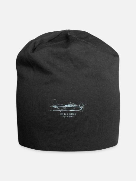 Pilot Classic Airplane Enjoy Flight Gift - Jersey Beanie - black