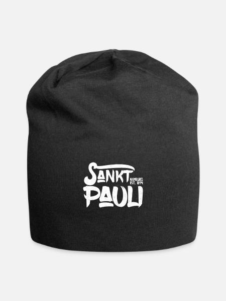 St Pauli Graffiti St.Pauli Sankt Hamburg gift - Jersey Beanie - black