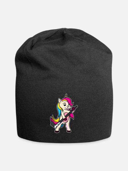 Funny Hockey Unicorn Ice Hockey Player Gift - Jersey Beanie - black