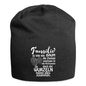 Familie Baum Lustiger Spruch Geschenkidee - Jersey-Beanie - Schwarz - Vorne