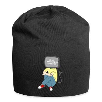 Révolution lavage de cerveau résistance à la télévision - Bonnet en jersey - noir - Devant