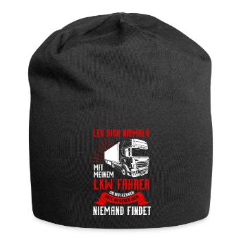 Leg dich niemals mit einem LKW Fahrer an - Jersey-Beanie - Schwarz - Vorne