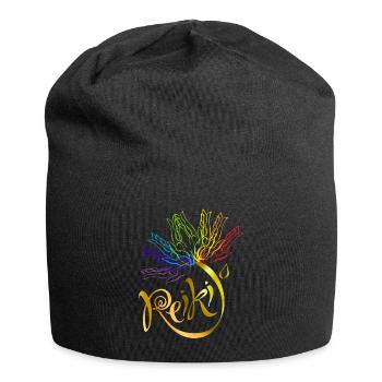Reiki Meister Spirituell Chakra Heilung Geschenk - Jersey-Beanie - Schwarz - Vorne