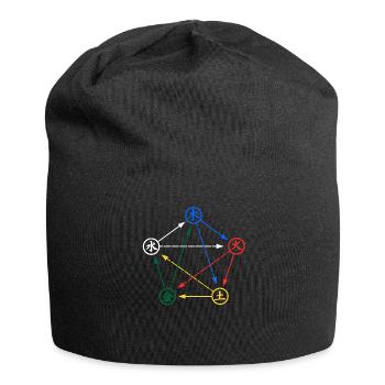 Qigong Qi Gong 5 Fünf Elemente Tai Chi Thai Chi - Jersey-Beanie - Schwarz - Vorne