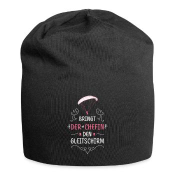 Amenez le patron le parapente - Bonnet en jersey - noir - Devant