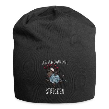 Lustiger Nähen & Näherin Stricken Spruch Geschenk - Jersey-Beanie - Schwarz - Vorne
