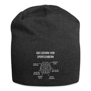 Sportlehrer Gehirn Lehrer Schule Humor Abschied - Jersey-Beanie - Anthrazit - Vorne