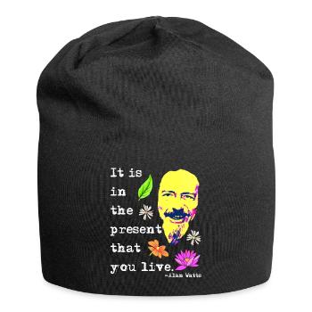In der Gegenwart lebst du | Alan Watts - Jersey-Beanie - Schwarz - Vorne