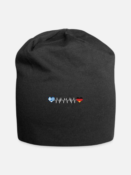 Deutschland Griechenland-Flagge - Jersey-Beanie - Schwarz