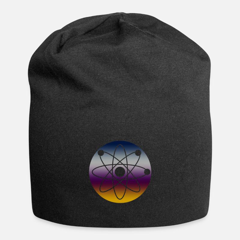 Physik Atom - Jersey-Beanie - Schwarz