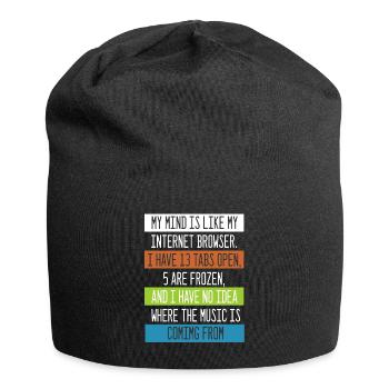 My Mind is like my internet Browser Computer Nerd - Jersey Beanie - black - Front