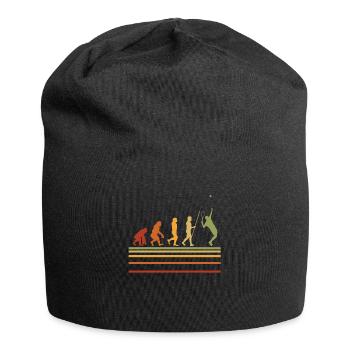 Tennis Evolution Retro Tennisspieler Geschenk - Jersey-Beanie - Schwarz - Vorne