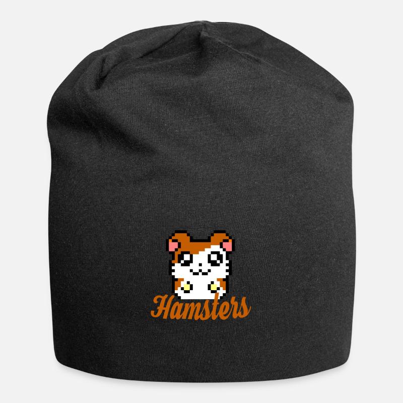 Hamster - Jersey-Beanie - Schwarz